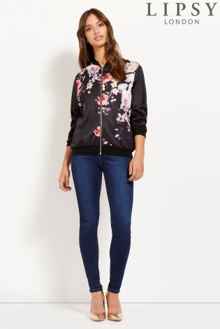 Lipsy Printed Floral Bomber Jacket